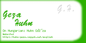 geza huhn business card